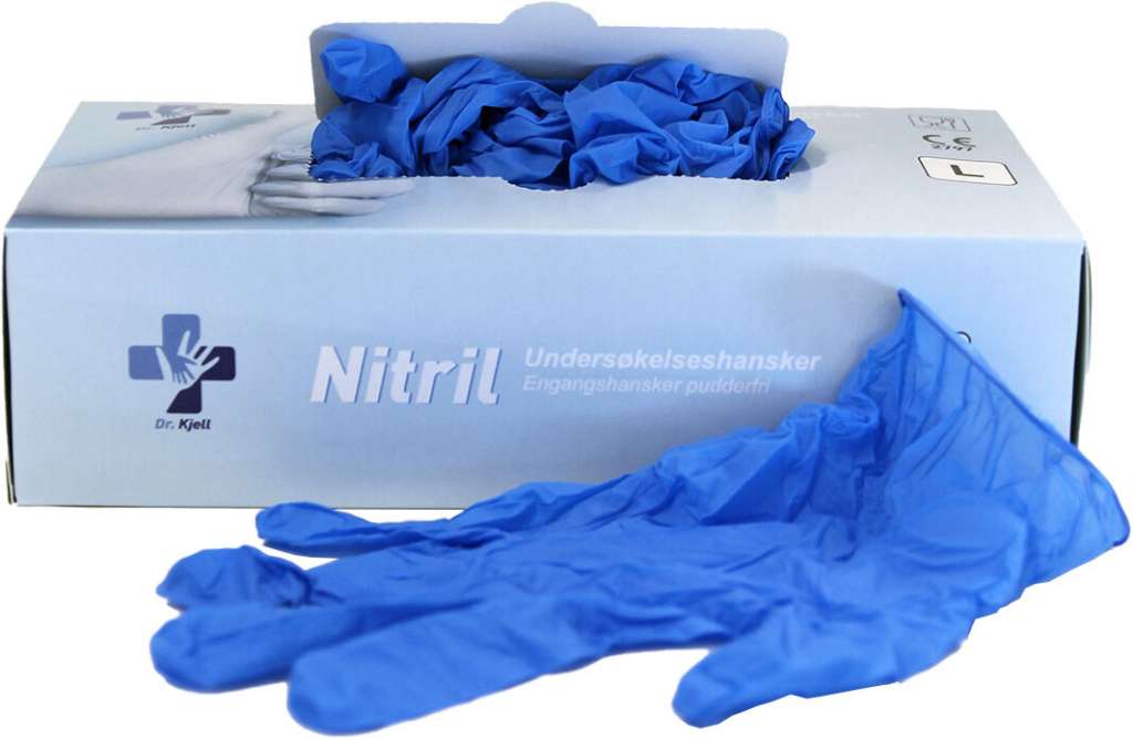 Engangshansker Nitrile blå 100 stk - Bilde 3