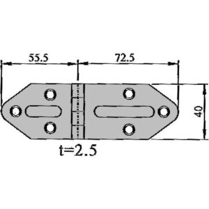 Hengsel syrefast 127 x 40 mm - Bilde 3