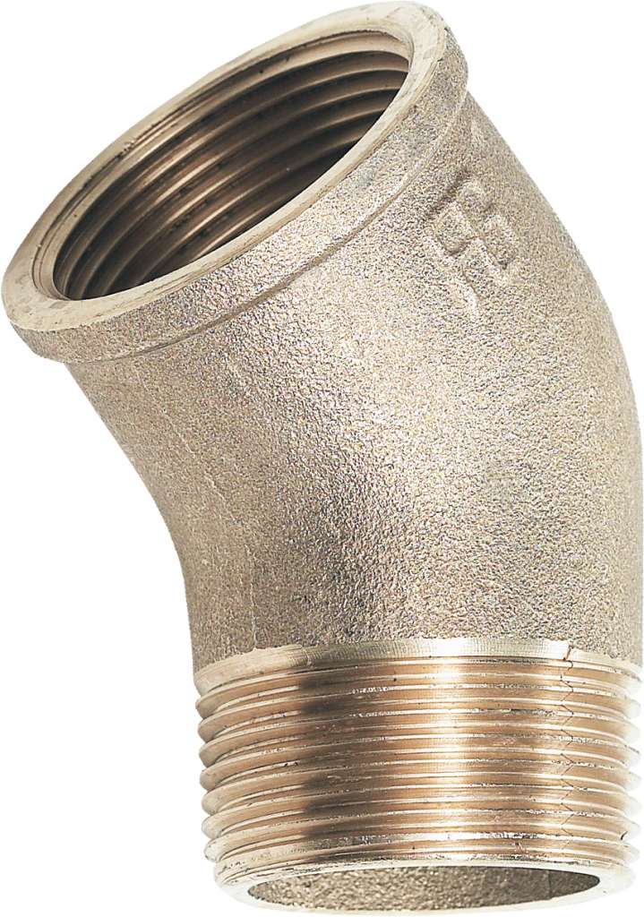 Bend innv./utv. 45 grader messing - Bilde 1