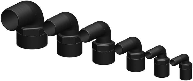 Slangekopling 90 grader hun kompositt - Bilde 1