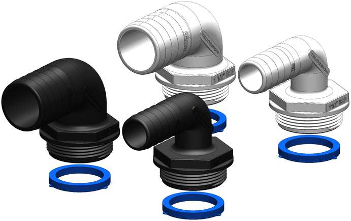 Slangestuss til Y-ventil 90/120 grader kompositt - Bilde 1