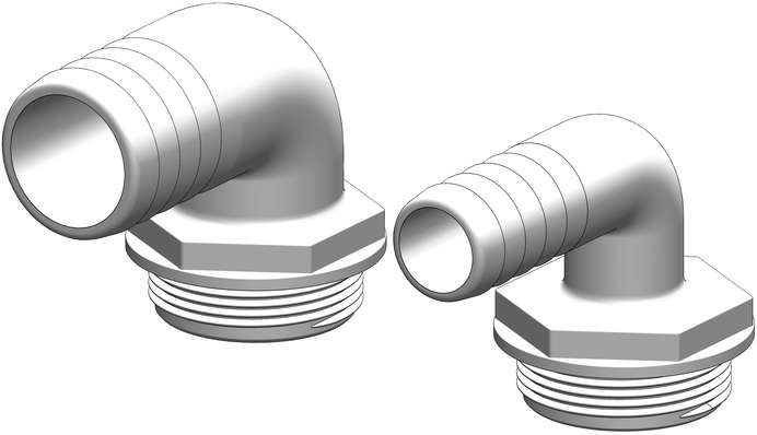 TruDesign Tank Fitting 90° slangestuss - Bilde 1