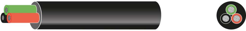 Fortinnet kabel rund 3x1,5 mm2 30/100 m - Bilde 1