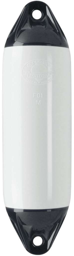Polyform Fender F-serie hvit m/sorte ender