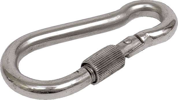 Karabinkrok m/lås, syrefast - Bilde 1