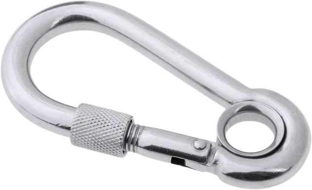Karabinkrok m/øye og lås, syrefast - Bilde 1