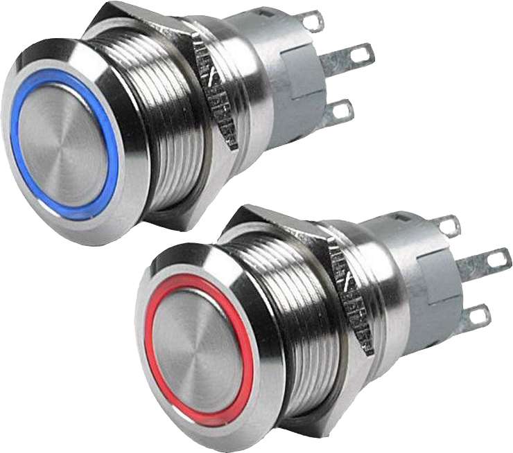 BEP Bryter i rustfritt stål 12V - Bilde 1