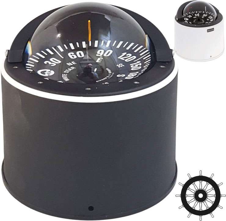 Riviera White Star BW4 kompass med pidestall - Bilde 1