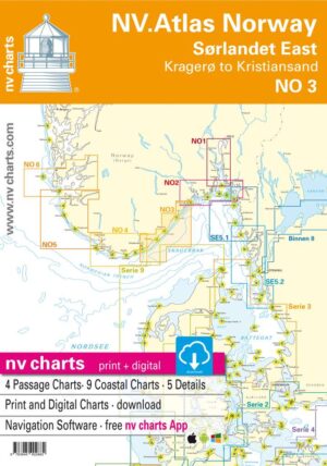 Kart kombi Atlas No 3 - Kristiansand til Kragerø