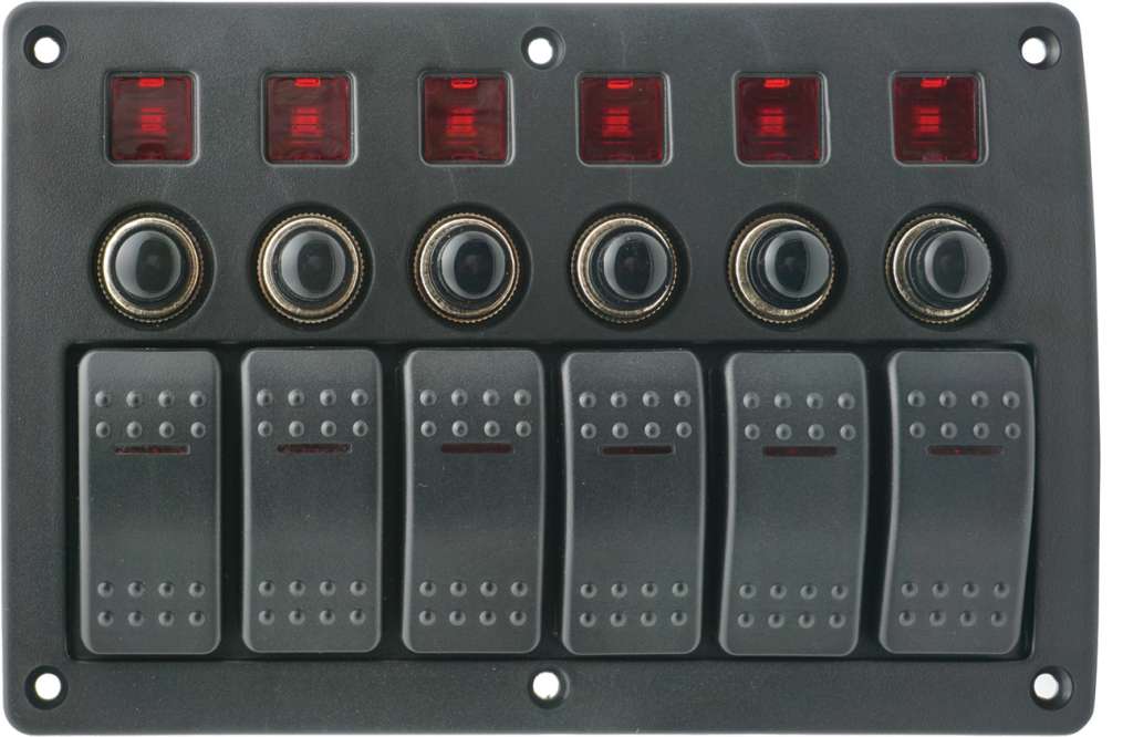 1852 Bryterpanel 6 brytere og automatsikringer - Bilde 1