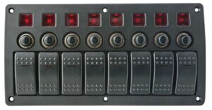 1852 Bryterpanel 8 brytere og automatsikringer