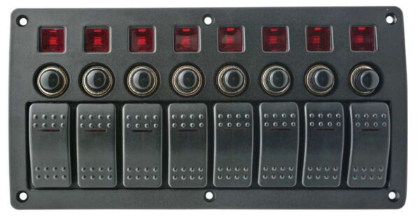 1852 Bryterpanel 8 brytere og automatsikringer