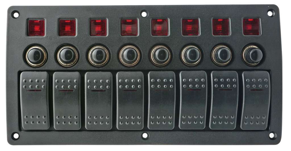 1852 Bryterpanel 8 brytere og automatsikringer - Bilde 1