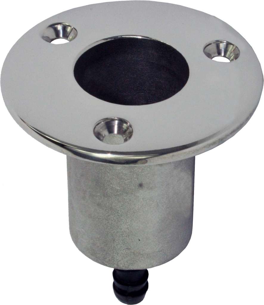 Flaggholder, nedfellbar rett, 25 mm, syrefast - Bilde 1