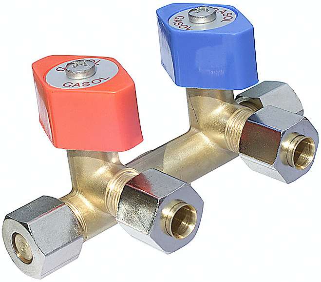 Dobbel stengeventil uten feste for 8 mm rør - Bilde 1