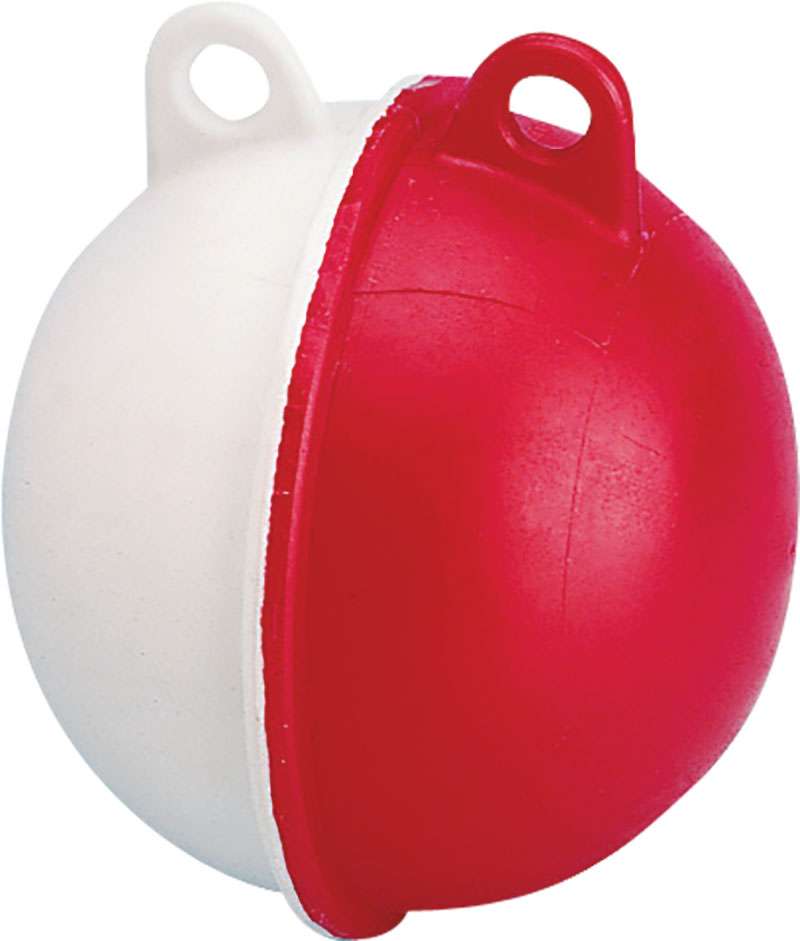 Garnblåse kule Ø130mm m/2 øyer hvit/rød - Bilde 1