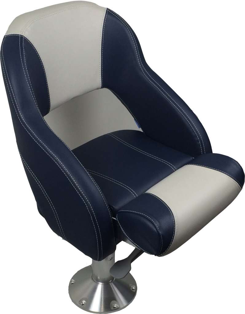 Båtstol BJR52 flip-up mørkeblå og lysegrå - Bilde 1