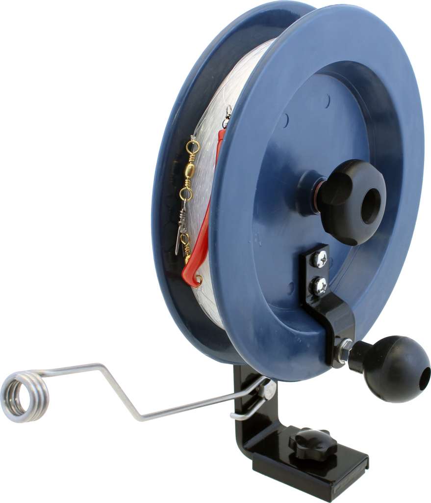 1852 Fiskehjul m/kroker og 200 m snøre - Bilde 1