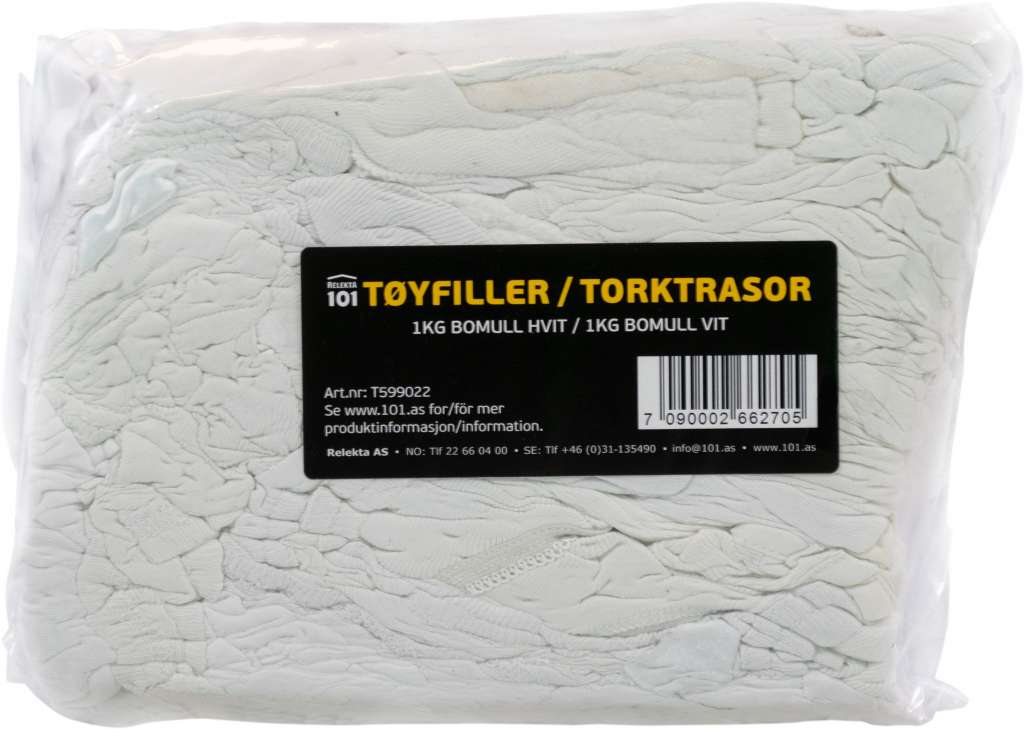 Relekta 101 Tøyfiller 1kg Bomull Hvit - Bilde 1