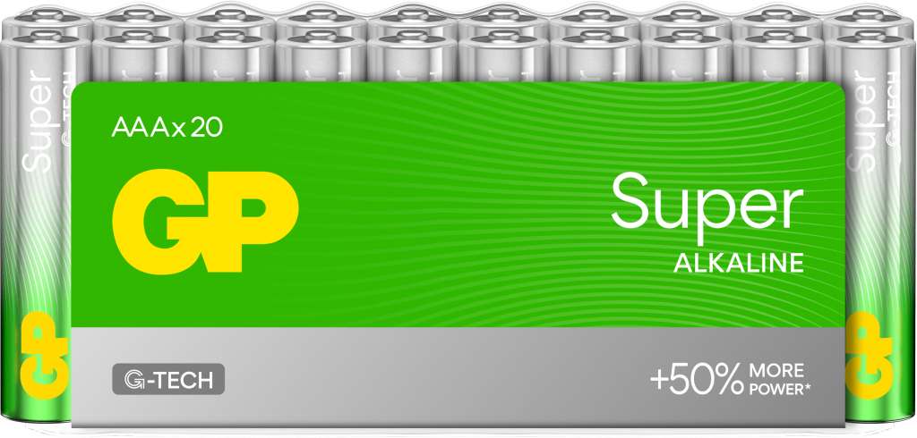 GP Super Alkaline batteri AAA 20-pk - Bilde 1