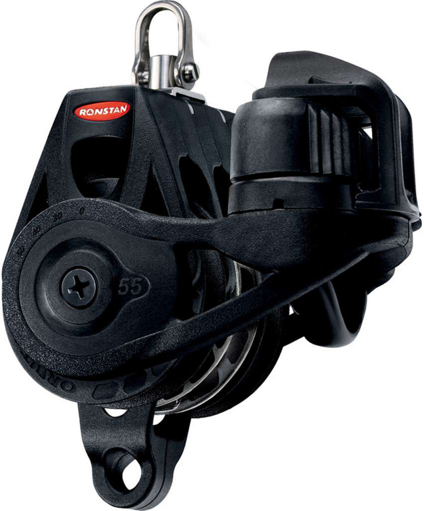 Ronstan Orbit 55 tikkeblokk trippel hv cleat svivel RF56330B - Bilde 1