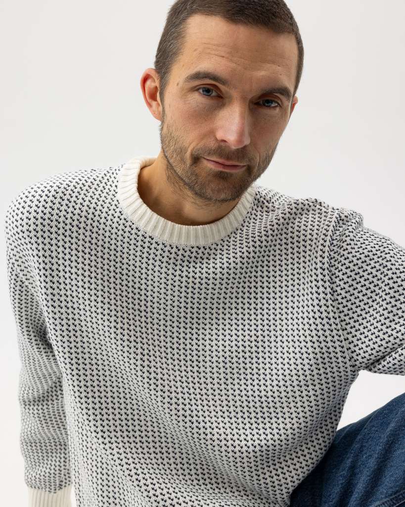 Matteo Crew Off White/ Navy - Bilde 2