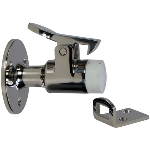 Dørholder hvit i rustfritt stål