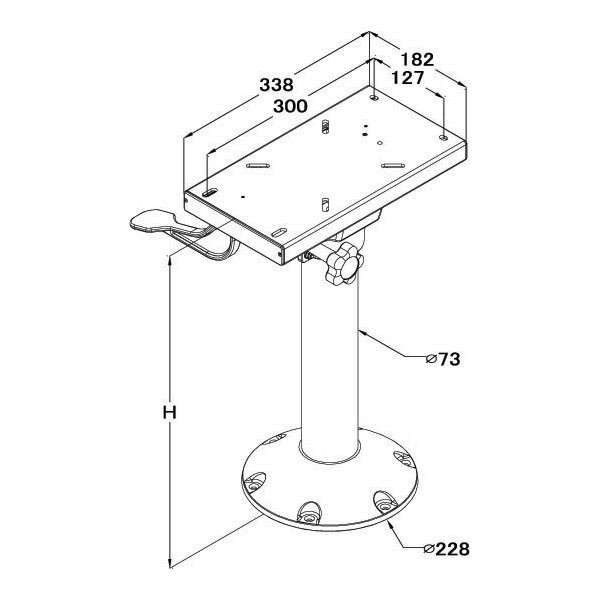 Stolsøyle MI-SF40P 400 mm, 9" sokkel