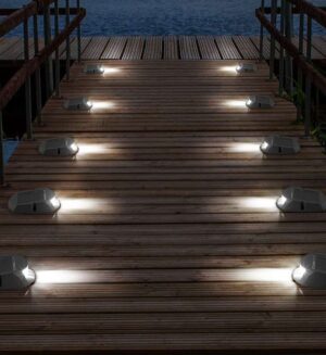 1852 Bryggelys/vegglys alu LED m/solcelle - Bilde 7