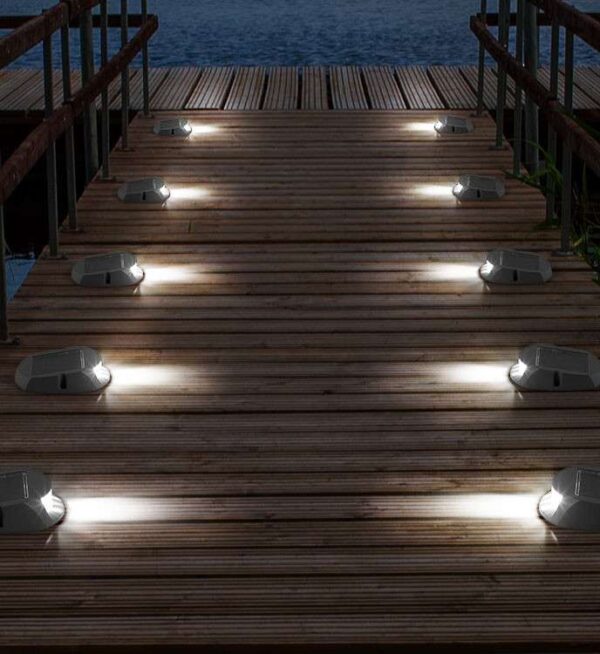 1852 Bryggelys/vegglys alu LED m/solcelle