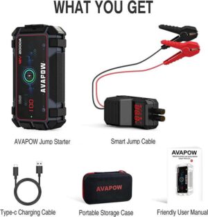 Avapow Jumpstarter A9 Plus 12V 2000 A 12000 mAh - Bilde 4