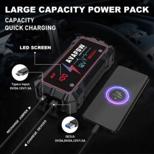Avapow Jumpstarter A9 12V 1500 A 8000 mAh - Bilde 4