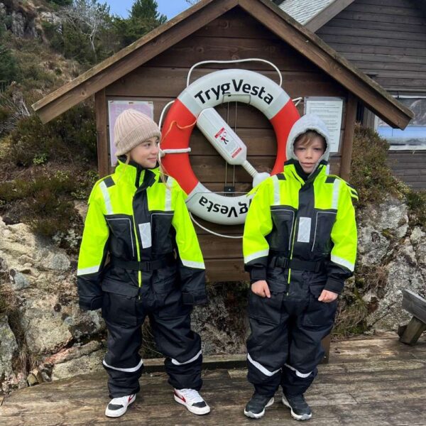 1852 Flytedress barn Svart m/fluor gul